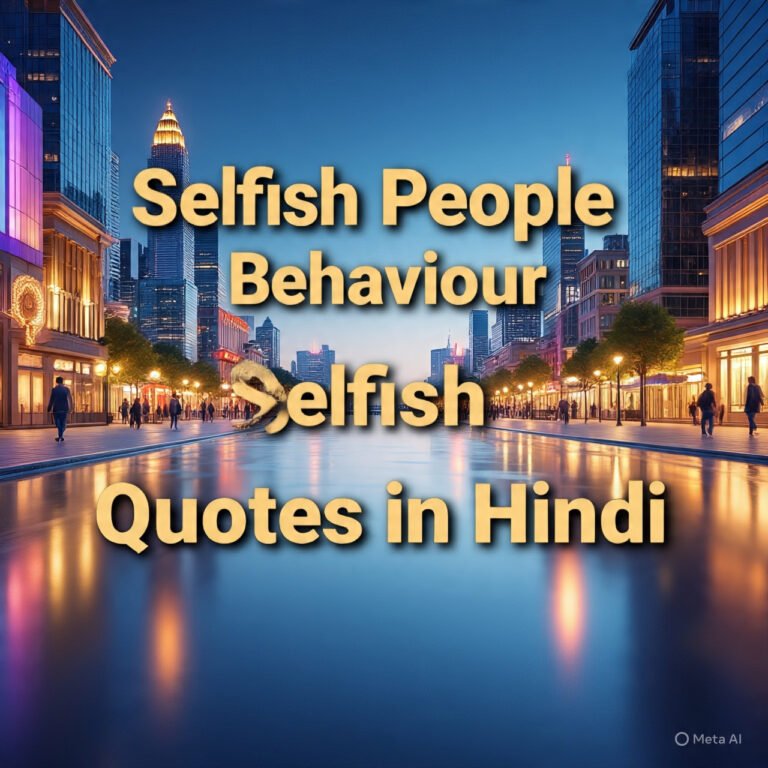 Selfish People Behaviour Selfish Quotes in Hindi