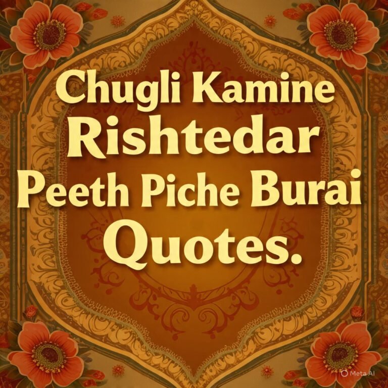 Chugli Kamine Rishtedar Peeth Piche Burai Quotes