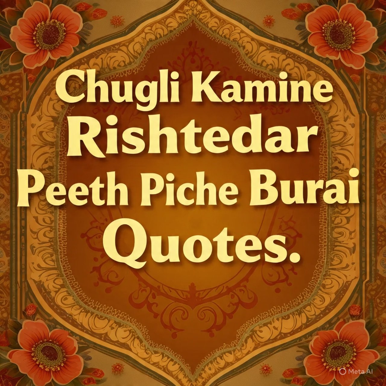Chugli Kamine Rishtedar Peeth Piche Burai Quotes